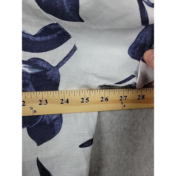 Luca Vanucci Italy Linen White Floral SS Open Front Coastal Cardigan Women's XL - Picture 9 of 12